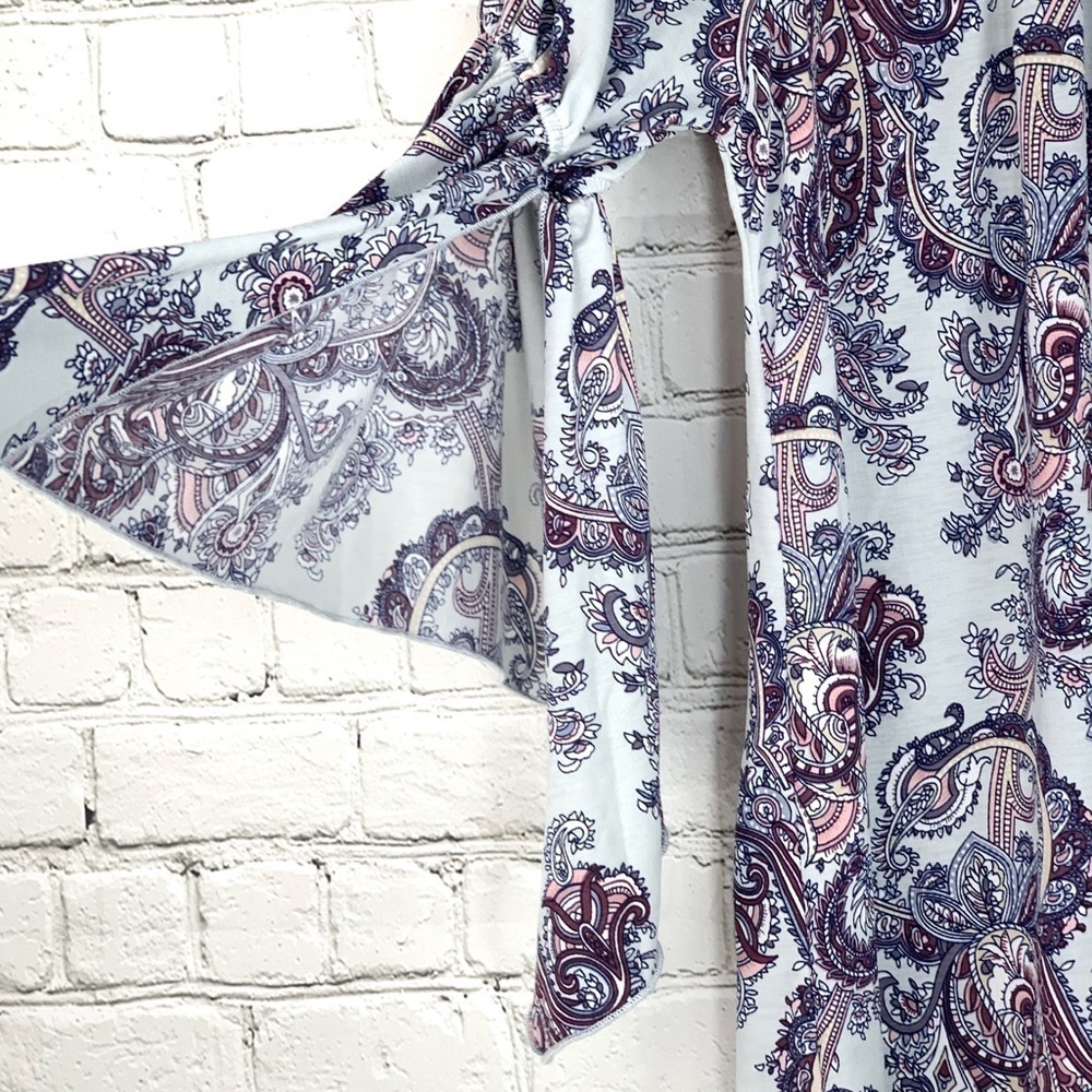 𝅺nwot-naif Boho Loose Fit Flair Sleeve Print Top SM - Picture 8 of 16